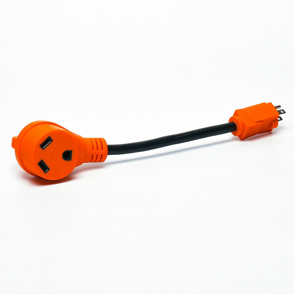 camper adapter RV Camper Cord Adapter 15A Male to 30A Female 12" Power Connector 12AW