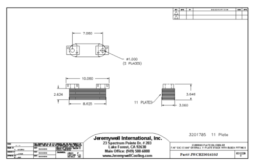 JWCHZ001610J Aftermarket Replacement for Cummins K19 KTA19 Engine Oil Cooler 11 Plate 3201785