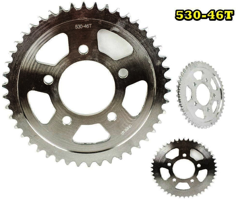 530 Motorcycle Rear Sprocket 46 Tooth Perfect for Dirt Bike, Go Kart, ATV