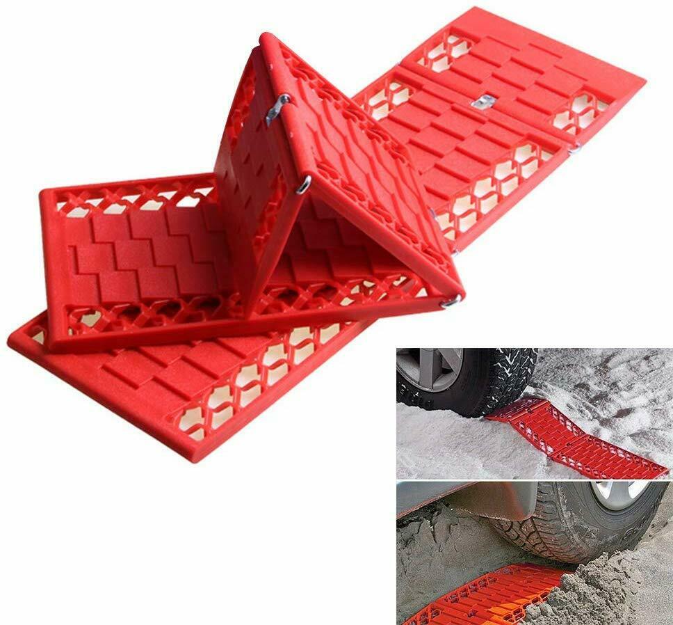 2PC Foldable Car Tire Traction Mat Anti Skid Pad Emergency Car Escaper