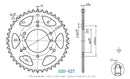 520 Motorcycle Rear Sprocket 42 Tooth Perfect for Dirt Bike, Go Kart, ATV