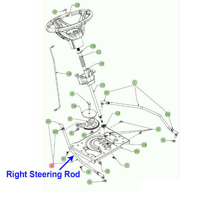 Mower Right Steering Rod Replacement for Cub Cadet XT 1 OR 106 13A8A1CR603(2017)