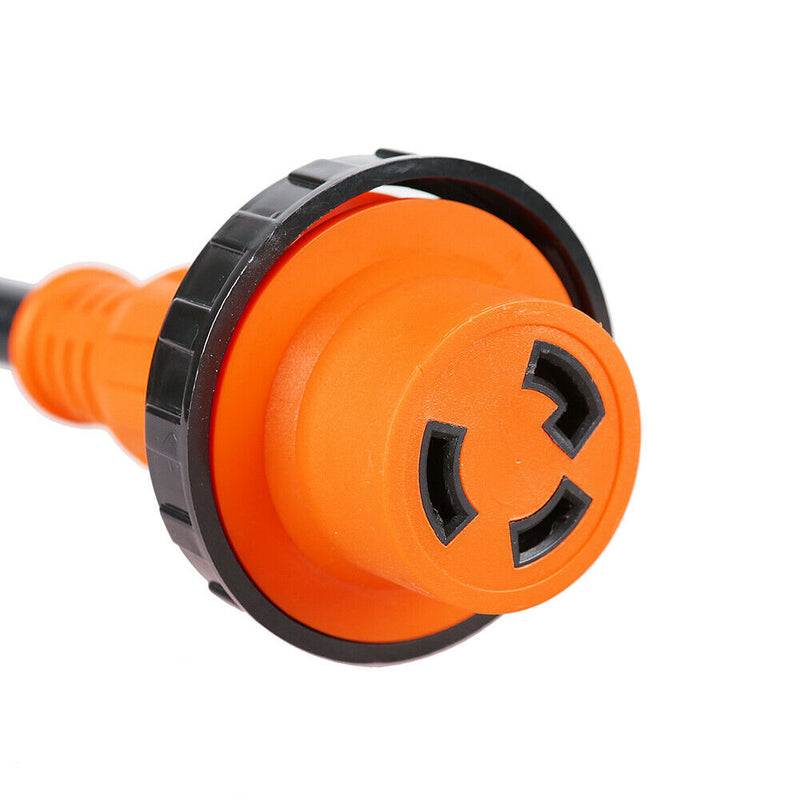 RV Power Adapter Cord Twist Lock 15A Male to 30A Female 12" 10AWG/3 Cord