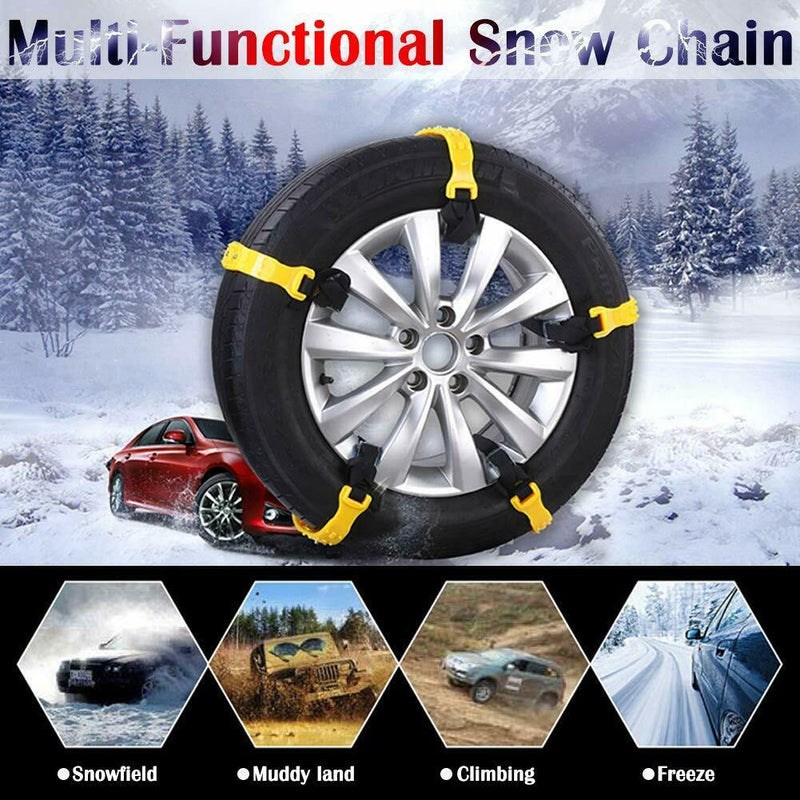 10Pcs Universal Winter Snow Mud Anti-skid Tire Chains Tendon for Car Sedan SUV