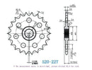 520 Motorcycle Front Sprocket 22 Tooth Perfect for Dirt Bike, Go Kart, ATV