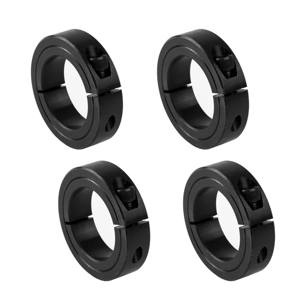 1/2" Bore Single Split Shaft Collar Black Oxide Set Screw Style (4 PCS)