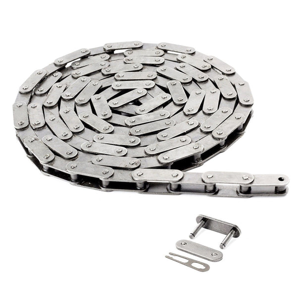 C2040SS Stainless Steel Conveyor Roller Chain 100 Feet with 10 Connecting Links