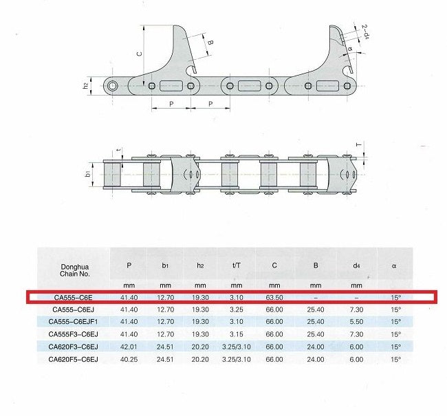 CA555 Corn Head Gathering Chain JD AN102009, CASE 176279C91, NH 9613279, 610831