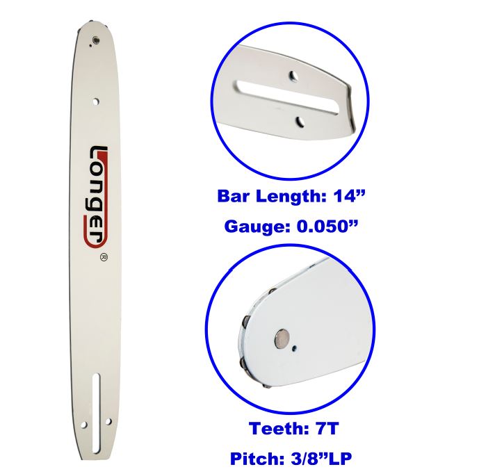 14 Inch Chainsaw Guide Bar Fit For Husqvarna, Echo, Craftsman, Poulan and More