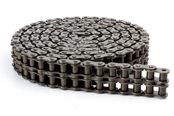 100H-2 Heavy Duty Double Strand Duplex Roller Chain 10 Feet +1 Connecting Link
