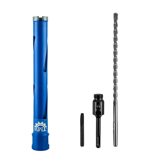 1-1/4" Dry Core Drill Bit for Concrete Brick with SDS Plus Arbor #30/40 Diamond