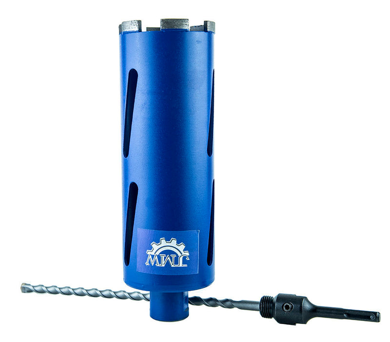 3-1/2" Dry Core Drill Bit for Concrete Brick with SDS Plus Arbor