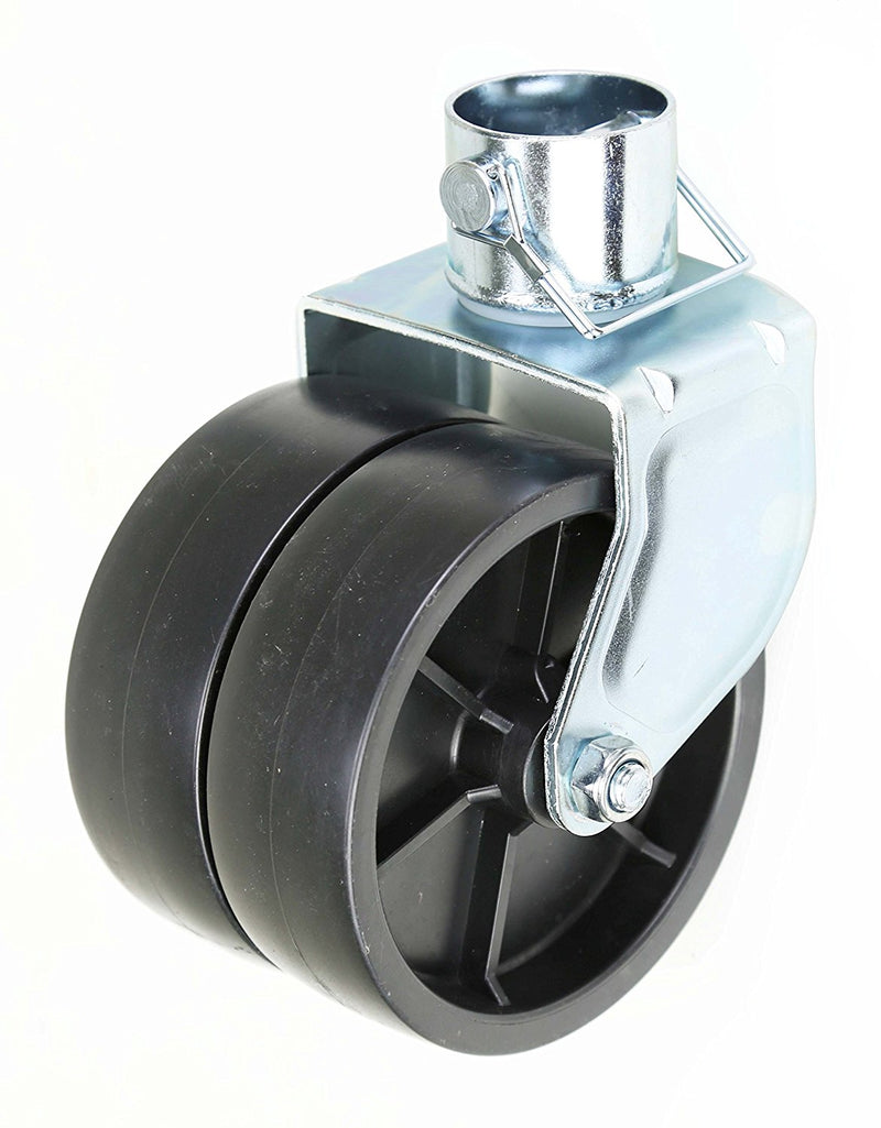 New 6" Dual Trailer Swirl Jack Caster Wheel With Pin