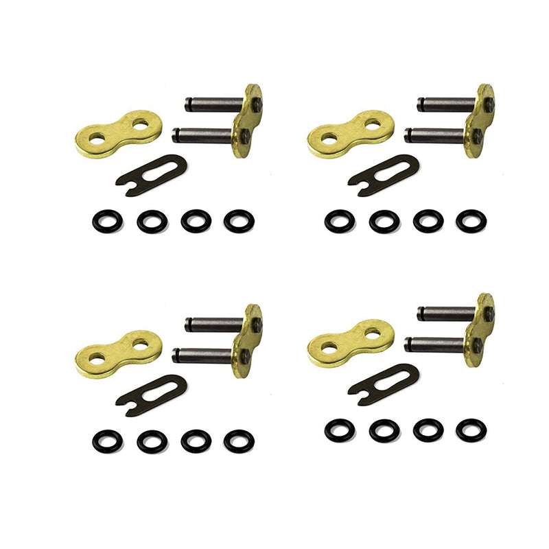 520 Motorcycle Chain O-Ring Connecting Link, GOLD, Clip (4PCS)