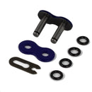 520 Motorcycle Chain O-Ring Connecting Link, Blue, Clip Type (4 PCS)