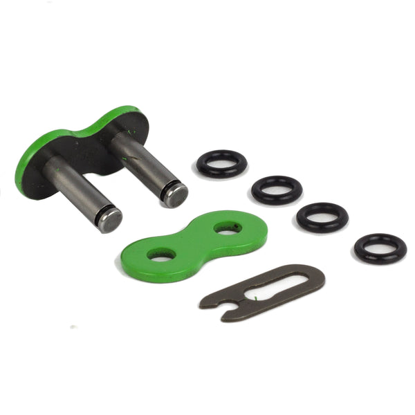 520 Motorcycle Chain O-Ring Connecting Link, Green, Clip Type (4 PCS)