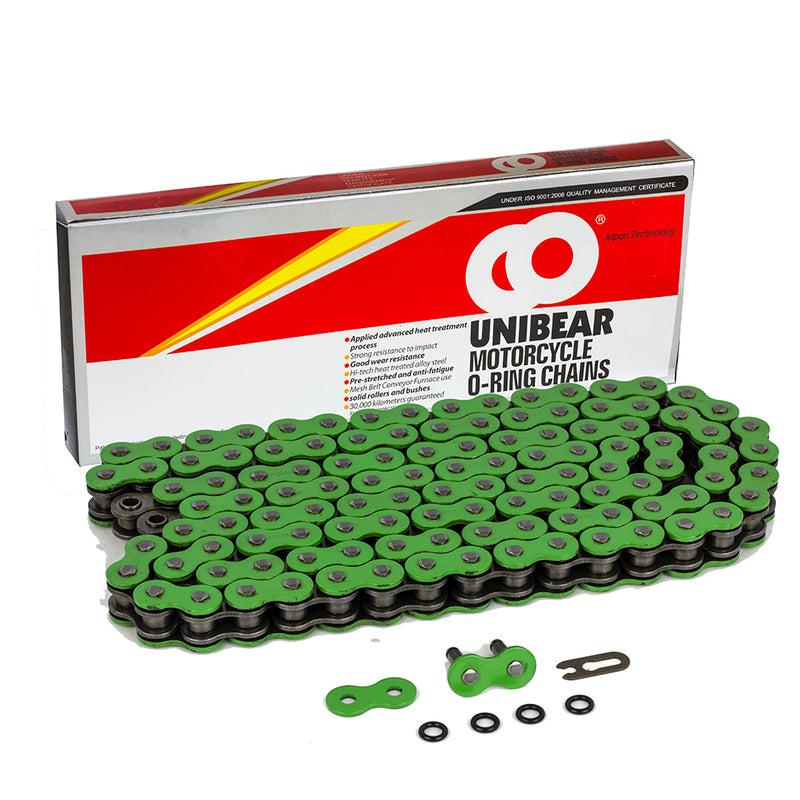 530 Green Motorcycle O-Ring Chain 150 Links with 1 Connecting Link